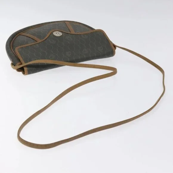 Christian Dior Honeycomb Canvas Shoulder Bag PVC Green Gold Auth 125741 - Picture 8 of 15